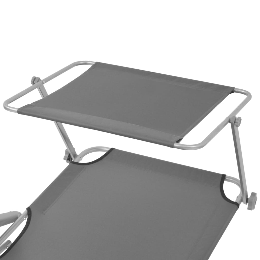 Sunlounger | Steel Grey | Powder-coated steel frame, Polyester fabric