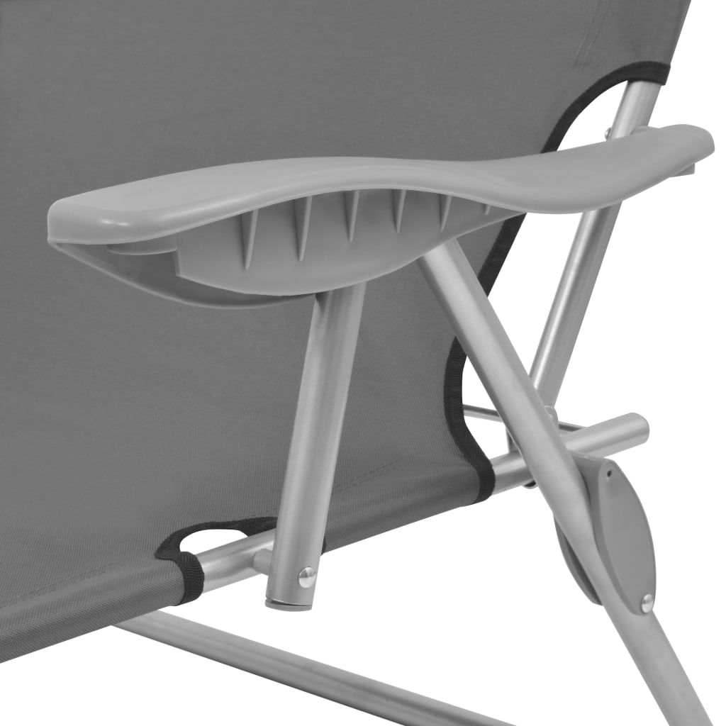 Sunlounger | Steel Grey | Powder-coated steel frame, Polyester fabric