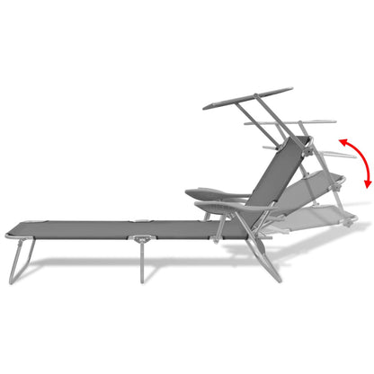 Sunlounger | Steel Grey | Powder-coated steel frame, Polyester fabric