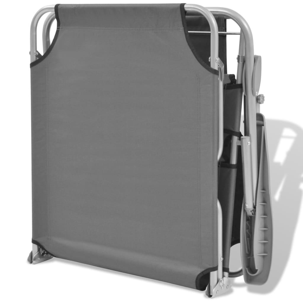 Sunlounger | Steel Grey | Powder-coated steel frame, Polyester fabric