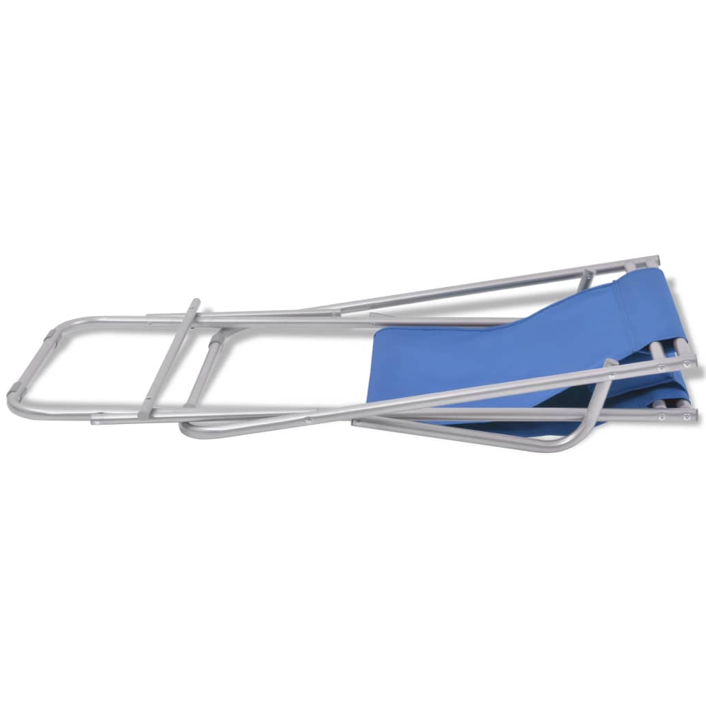 Sunlounger | Set of 2 | Blue | Powder-coated steel frame, PVC seat