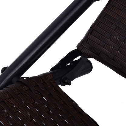 Sun Lounger | Brown | Poly Rattan, Powder-Coated Steel | Medium