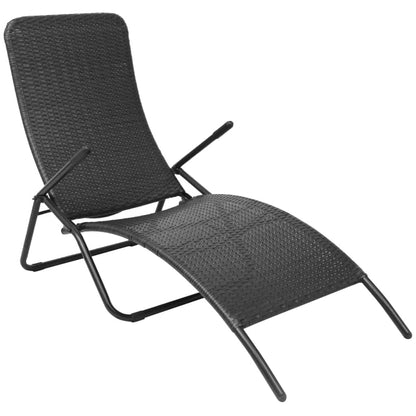 Sun Lounger | Black | PE rattan, Powder-coated steel | Standard