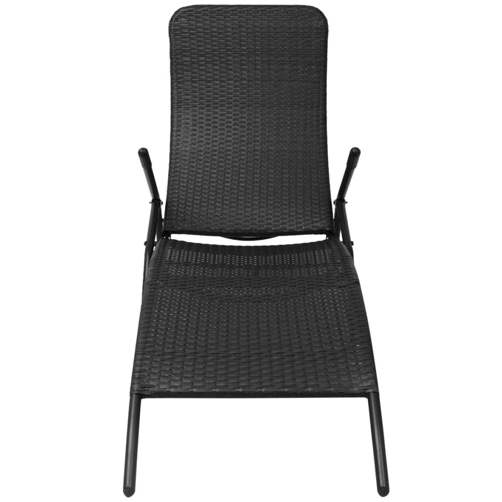 Sun Lounger | Black | PE rattan, Powder-coated steel | Standard