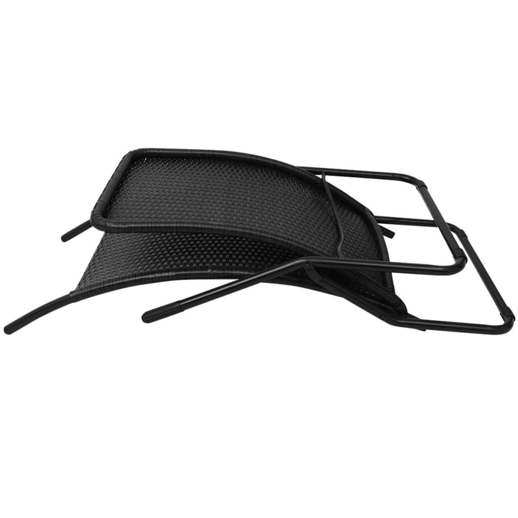 Sun Lounger | Black | PE rattan, Powder-coated steel | Standard
