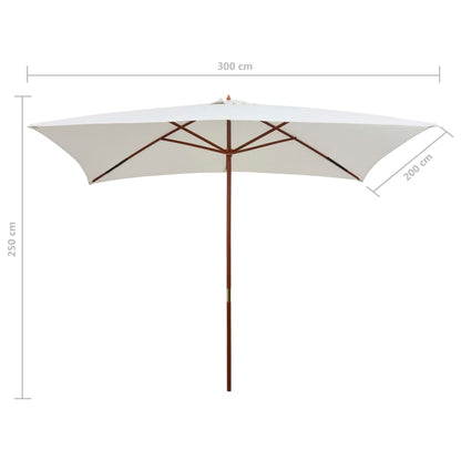 Garden Parasol | Cream White | Polyester | 200x300 cm