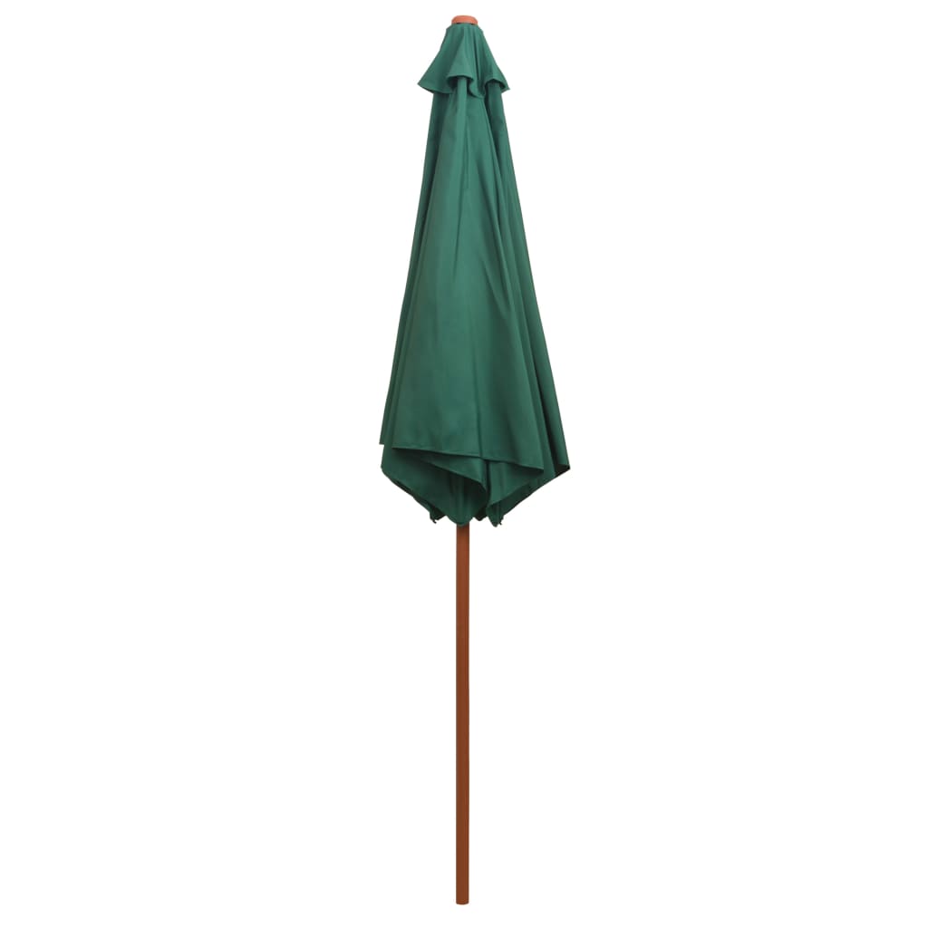 42961 vidaXL Parasol 270x270 cm Wooden Pole Green