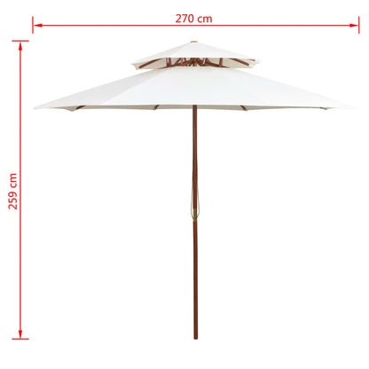 Parasol | Cream White | Polyester cover | Large | Adjustable Armrests