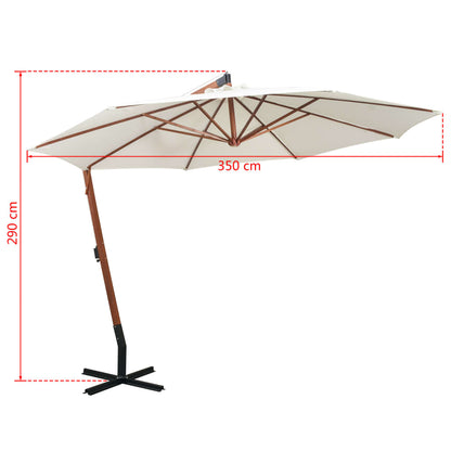 Garden Parasol | White | Polyester fabric | 3.5m diameter