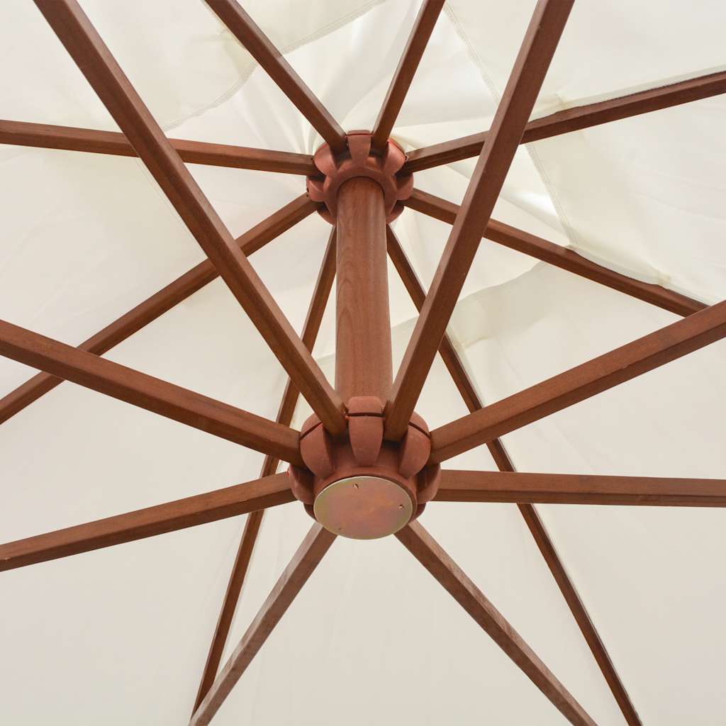 42968 vidaXL Hanging Parasol 300x300 cm Wooden Pole White
