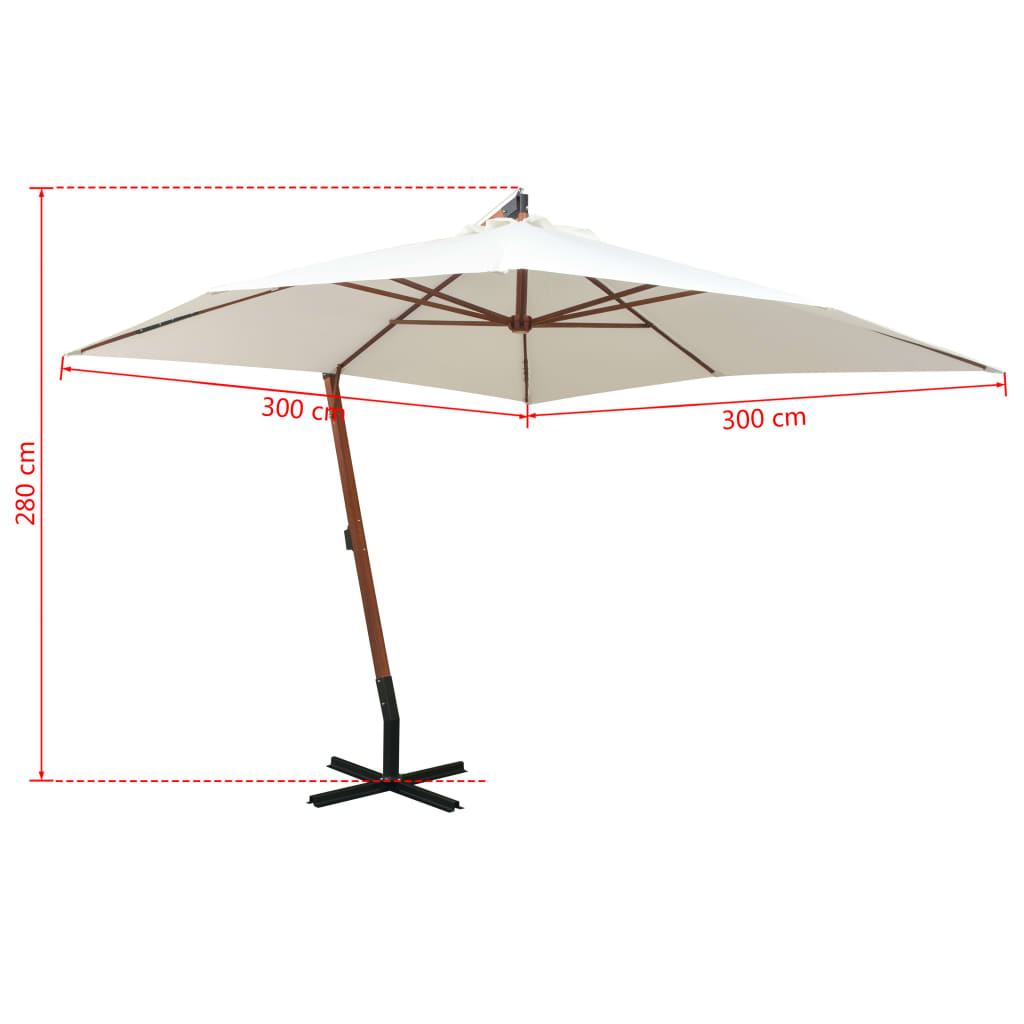 Garden Parasol | White | Polyester fabric | Large