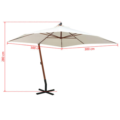 Garden Parasol | White | Polyester fabric | Large