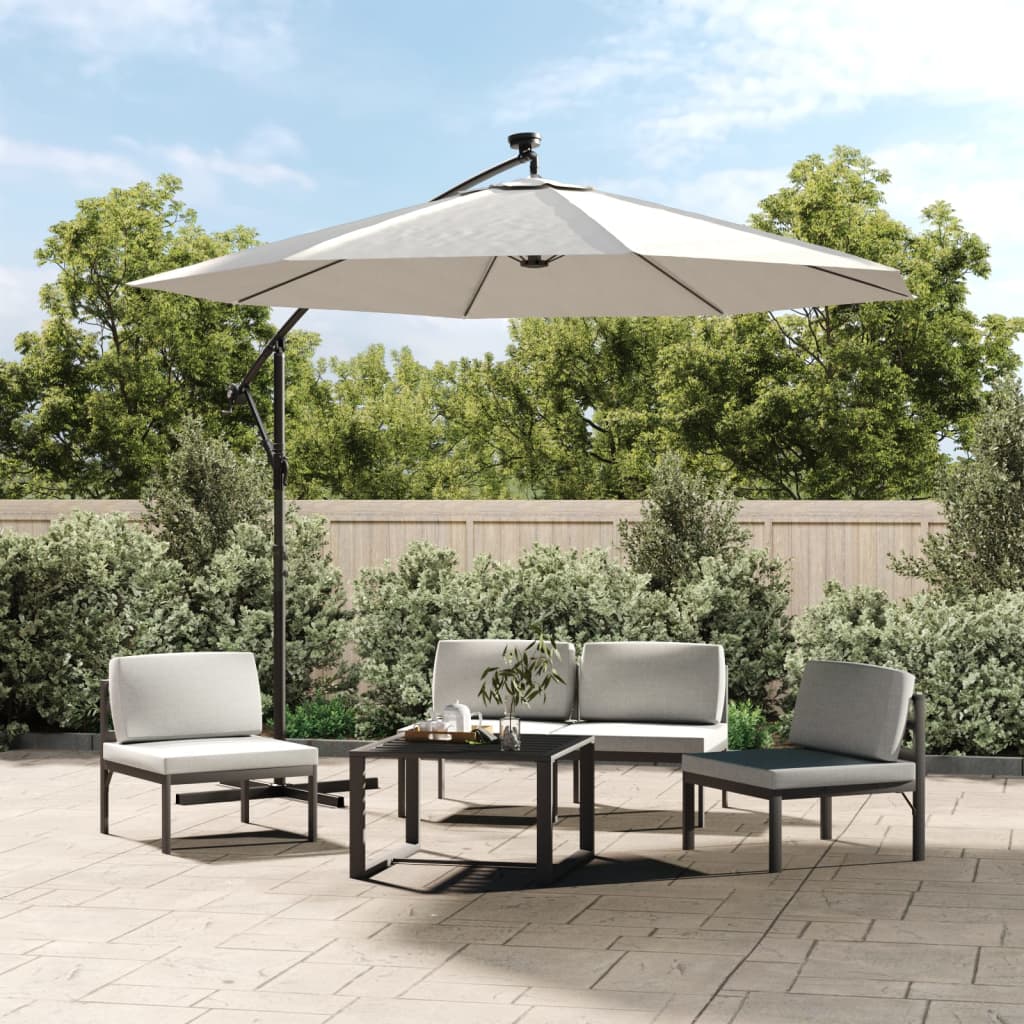 Hanging Parasol | Sand | Polyester | Large | Collapsible