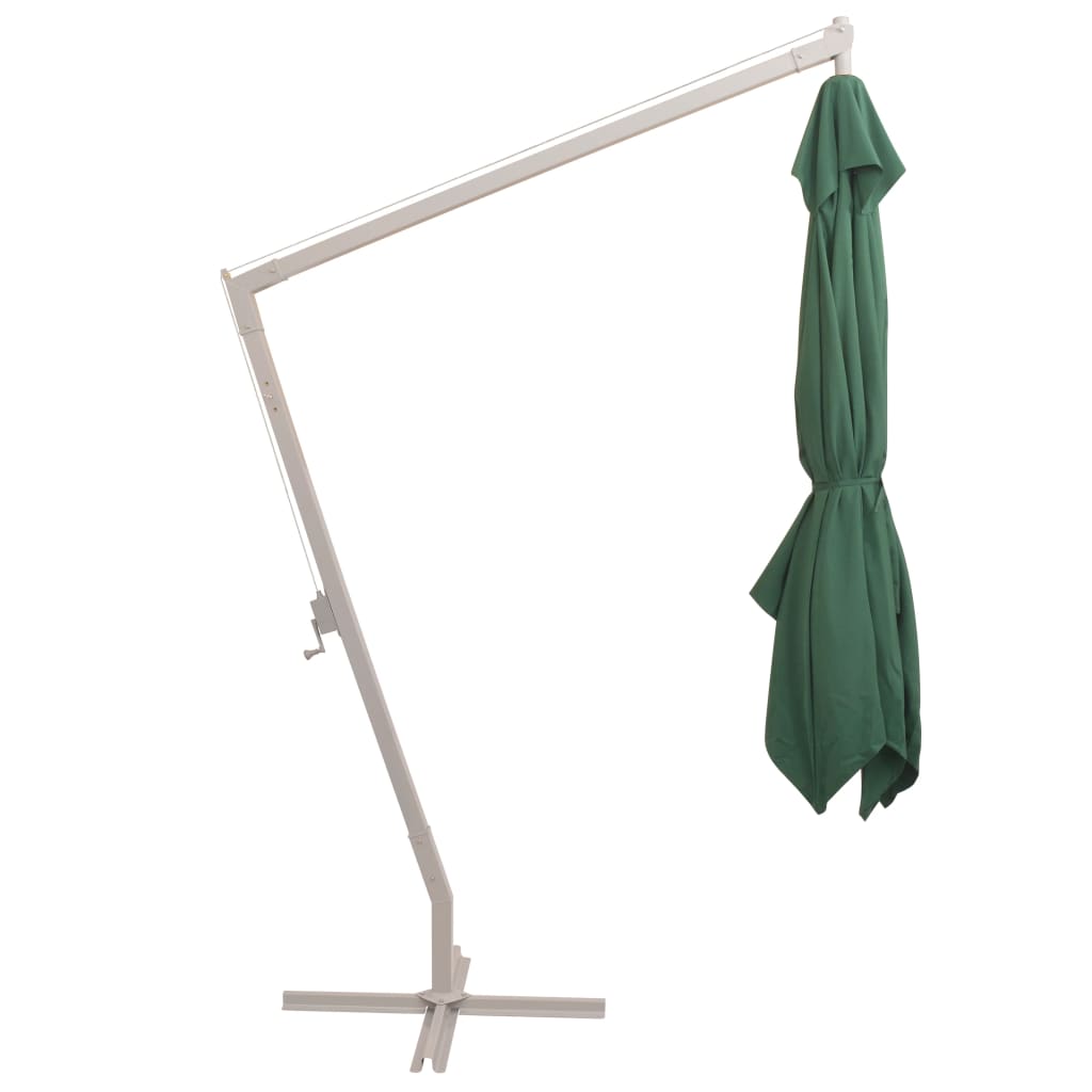 Hanging Parasol | Green | Polyester Fabric | Large | Height-Adjustable
