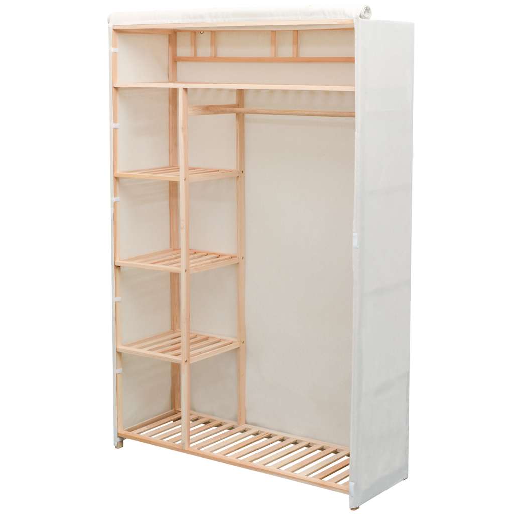42976 vidaXL Wardrobe Fabric and Pinewood 110x40x170 cm
