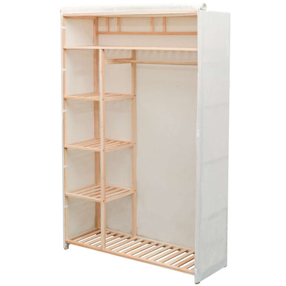 42976 vidaXL Wardrobe Fabric and Pinewood 110x40x170 cm