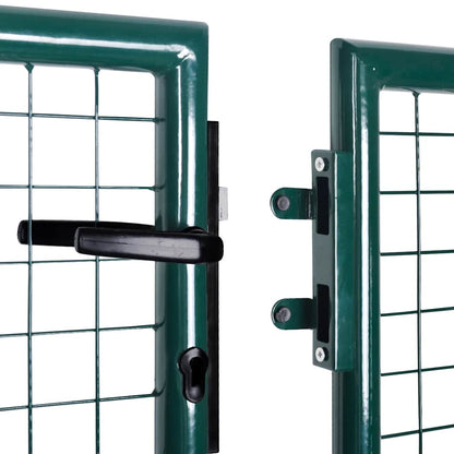 Fence Gate Steel 300x100 cm Green