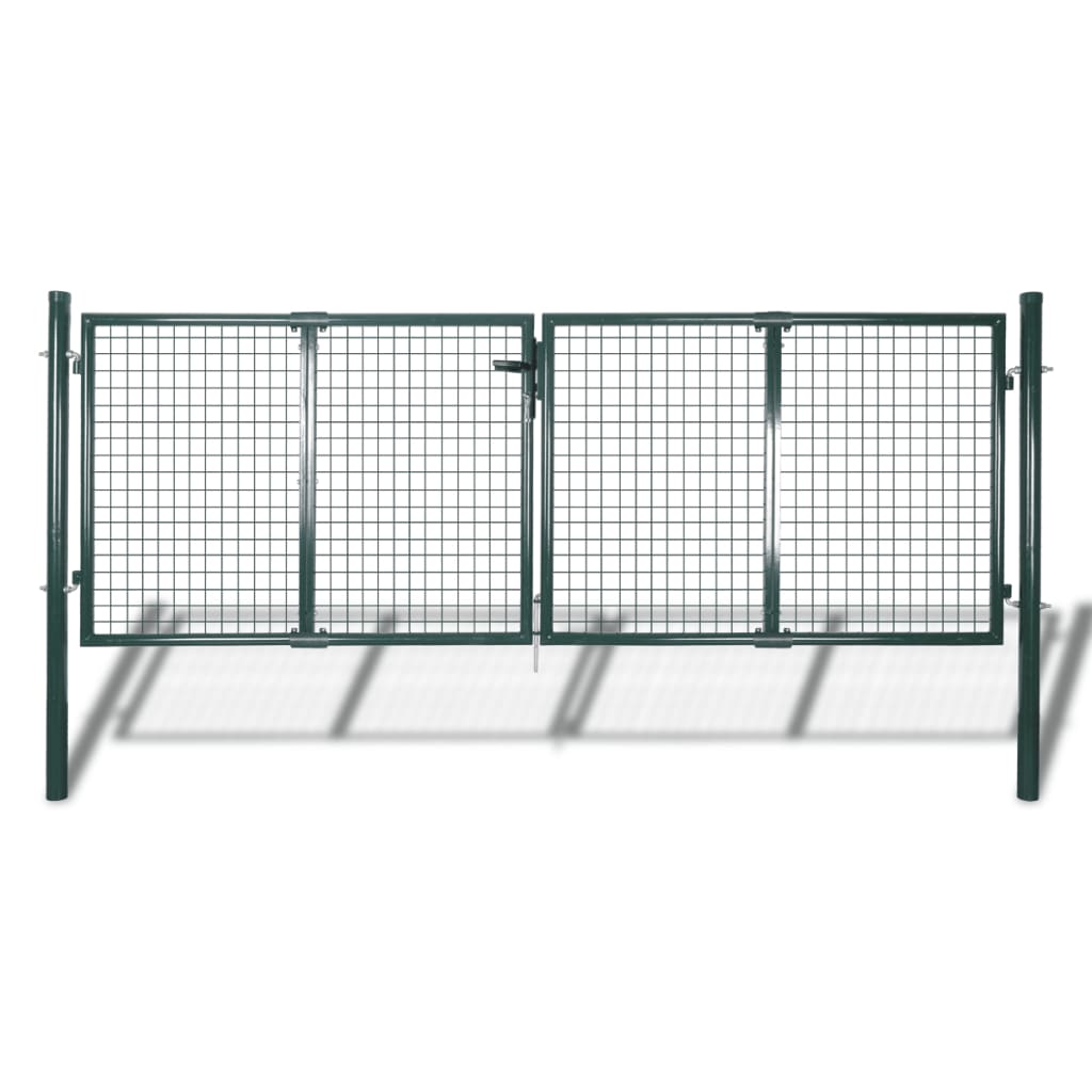 Fence Gate Steel 300x125 cm Green