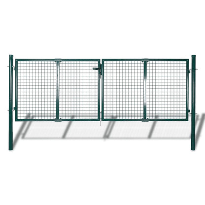 Fence Gate Steel 300x125 cm Green