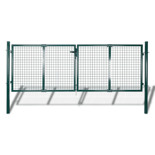 Fence Gate Steel 300x125 cm Green