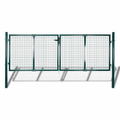 Fence Gate Steel 300x125 cm Green
