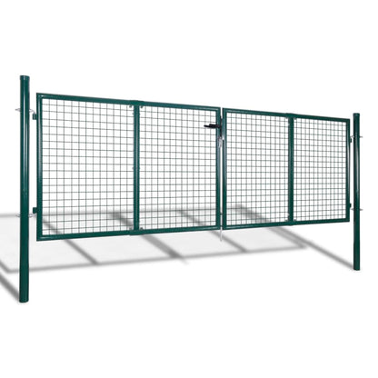 Fence Gate Steel 300x125 cm Green