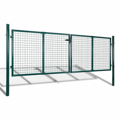 Fence Gate Steel 300x125 cm Green