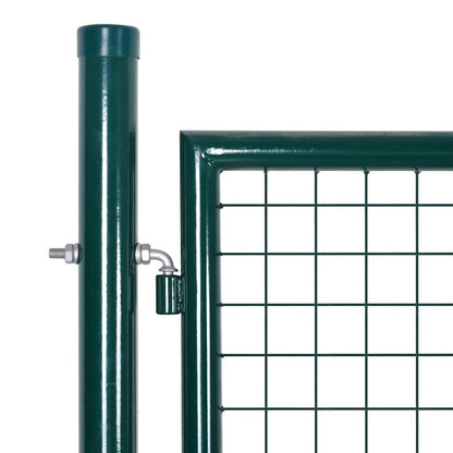 Fence Gate Steel 300x125 cm Green