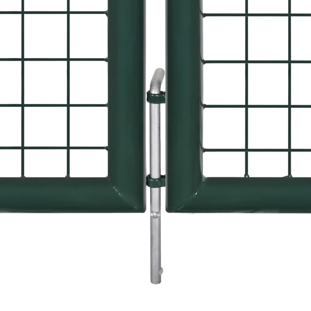 Fence Gate Steel 300x125 cm Green