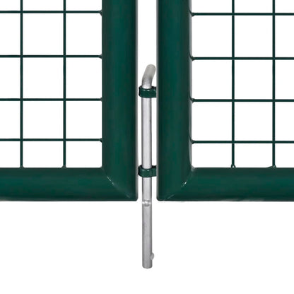 Fence Gate Steel 300x125 cm Green