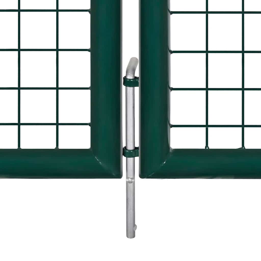 Fence Gate Steel 300x125 cm Green