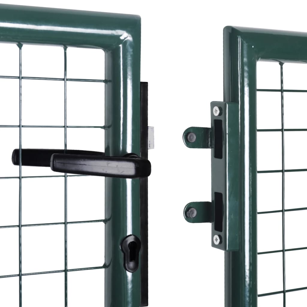 Fence Gate Steel 300x125 cm Green