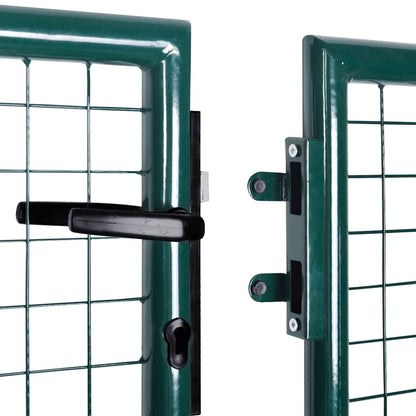 Fence Gate Steel 300x125 cm Green