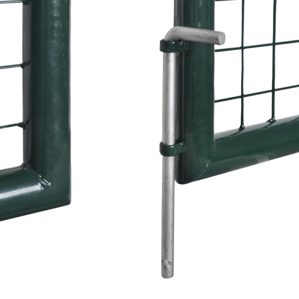 Fence Gate Steel 300x125 cm Green