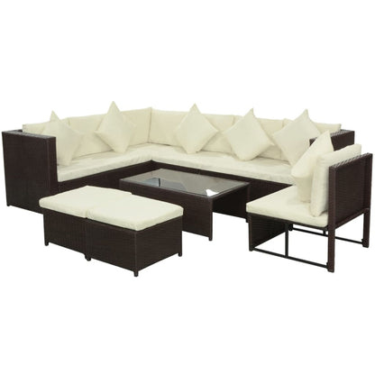 Patio Furniture | Brown | PE Rattan, Powder-Coated Steel, Polyester