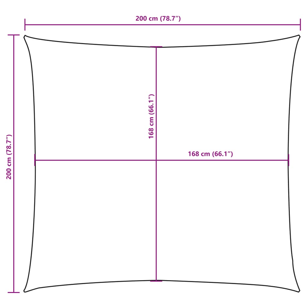Sunshade Sail Oxford Fabric Square 2x2 m Beige