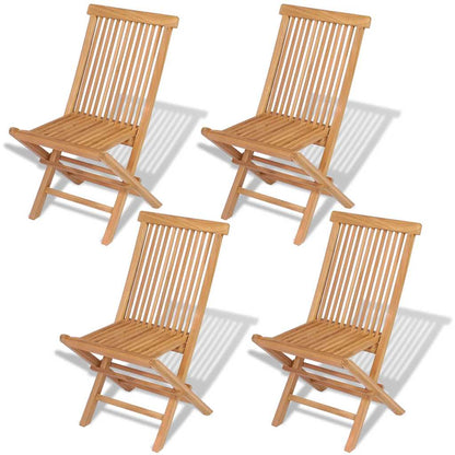 Folding Chair | Set of 4 | Natural Teak | Solid Teak Wood | Standard