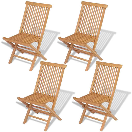 Folding Chairs 4 pcs for Garden & Outdoor Teak Wood