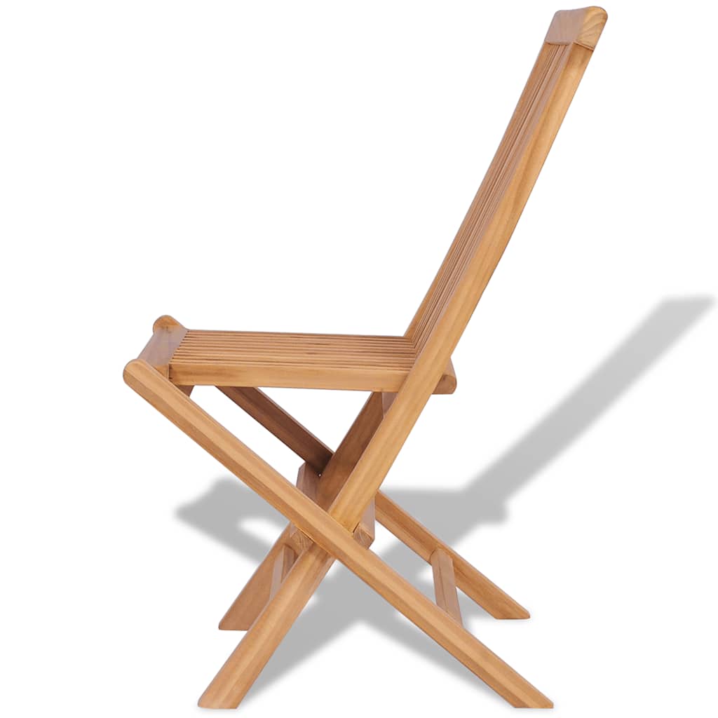 Folding Chair | Set of 4 | Natural Teak | Solid Teak Wood | Standard