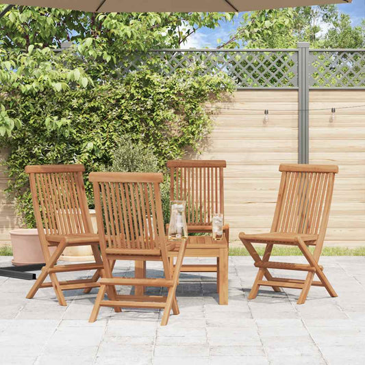 Folding Chairs 4 pcs for Garden & Outdoor Teak Wood