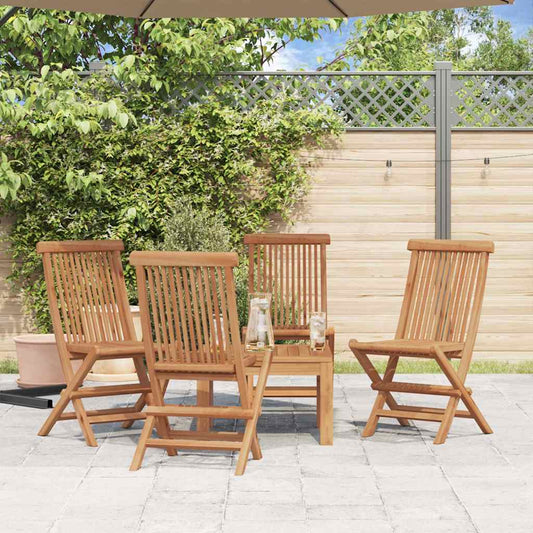 Folding Chairs 4 pcs for Garden & Outdoor Teak Wood