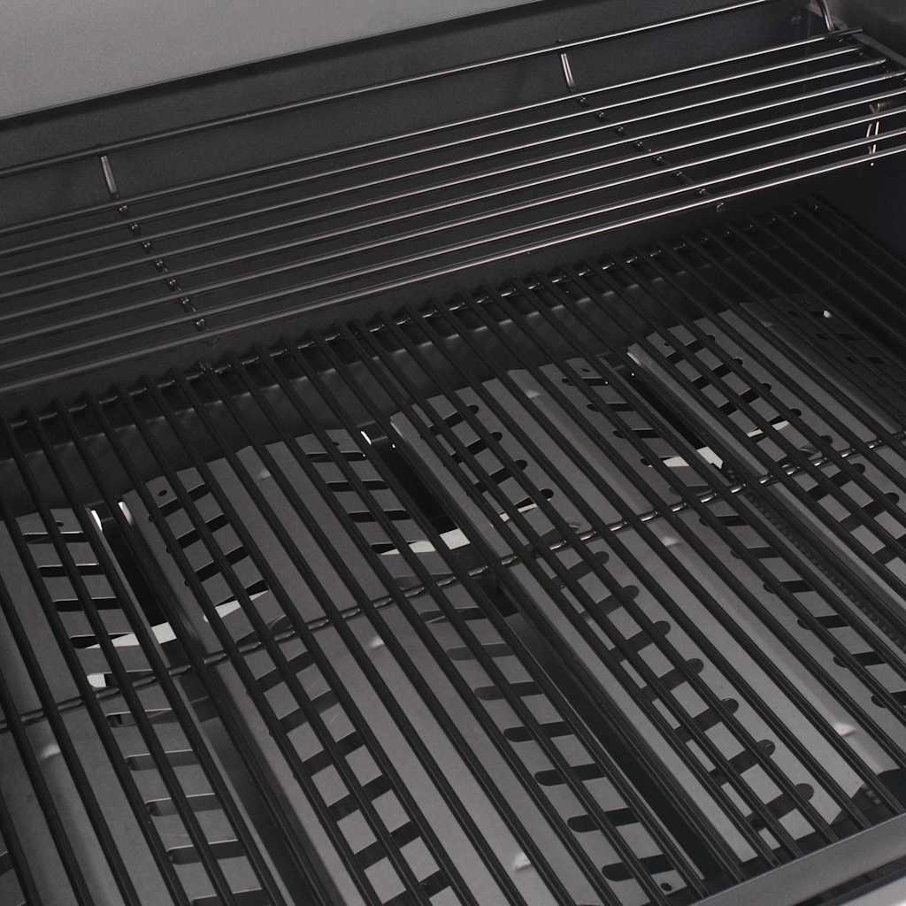 Gas Barbecue Grill with Wheel Silver Steel with Metal Hose