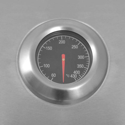 Gas Barbecue Grill with Wheel Silver Steel with Metal Hose