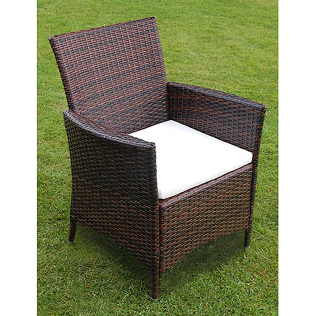 Patio Furniture | Brown | Steel frame, Poly Rattan, Aluminium feet, Glass