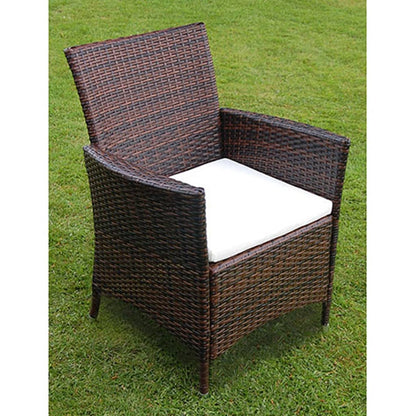 Patio Furniture | Brown | Steel frame, Poly Rattan, Aluminium feet, Glass