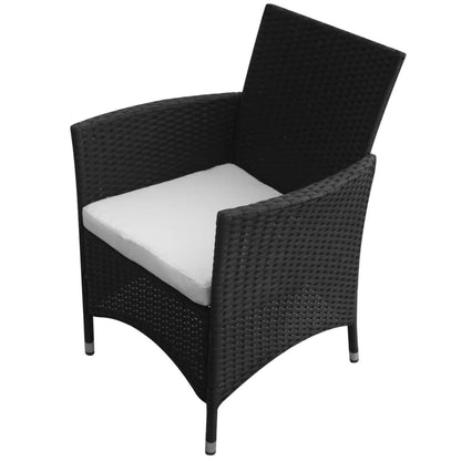 Patio Furniture | Black | Poly Rattan, Steel, Glass | Medium