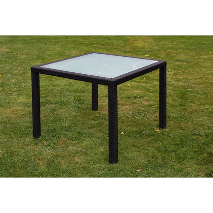 Patio Furniture | Black | Poly Rattan, Steel, Glass | Medium