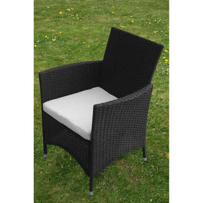 Patio Furniture | Black | Poly Rattan, Steel, Glass | Medium