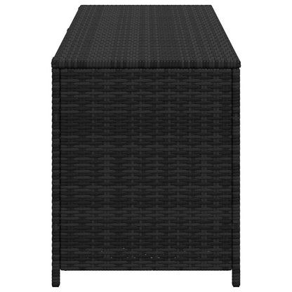 Garden Storage Box Black 150x50x60 cm Poly Rattan
