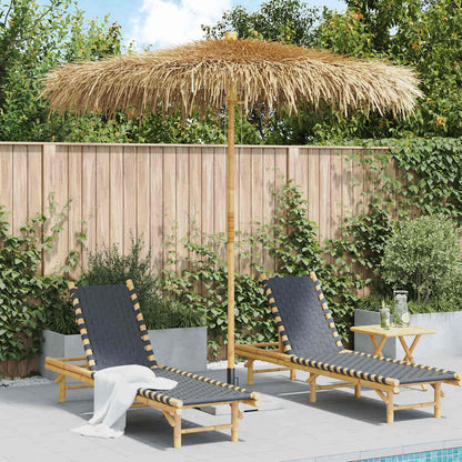 Garden Parasol | Brown | Bamboo and Banana Leaf | Large | Foldable